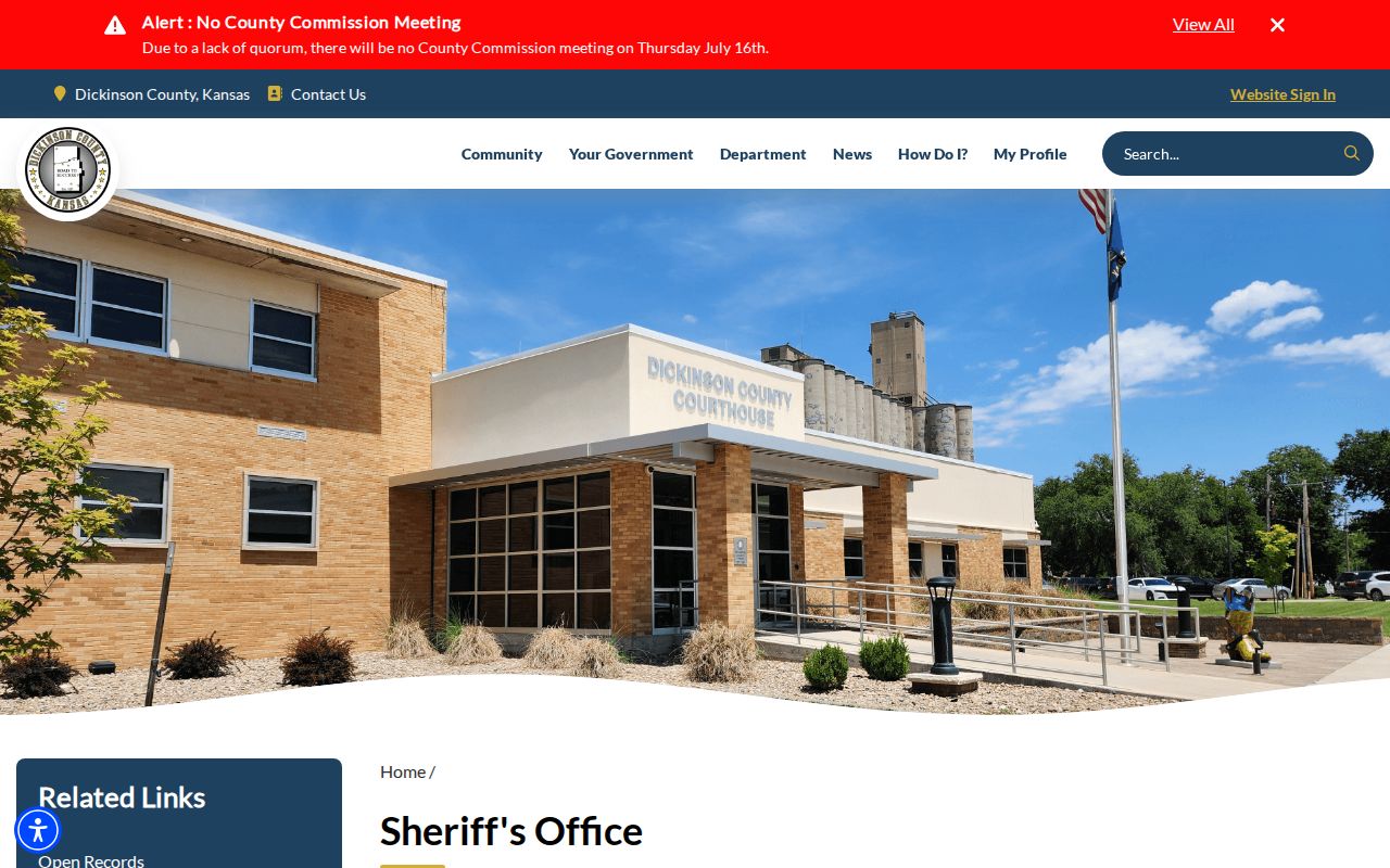 Dickinson County released inmate facility and sheriff records source